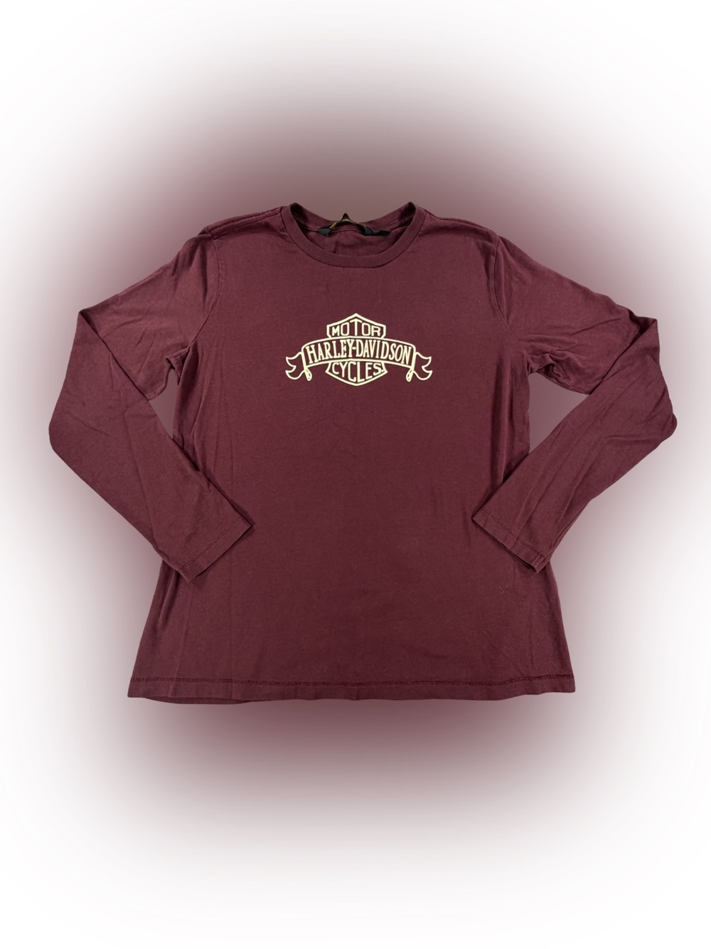 Women’s Harley-Davidson Burgundy Long Sleeve Tee with Cream Logo Size L